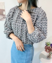 オフショル２WAYぽこぽこシャーリングトップス