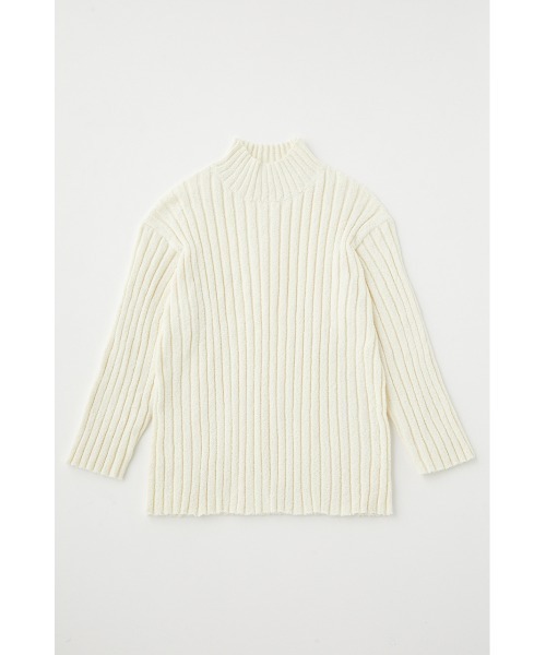 MOUSSY（マウジー）の「WIDE RIB LONG セーター（ニット/セーター・レディース・キナリ/ネイビー/ライトグリーン/ブルー・FREE）」の2枚目の写真