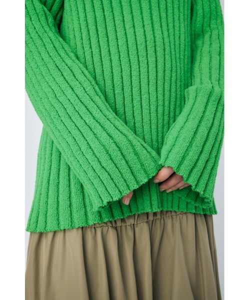 MOUSSY（マウジー）の「WIDE RIB LONG セーター（ニット/セーター・レディース・キナリ/ネイビー/ライトグリーン/ブルー・FREE）」の14枚目の写真