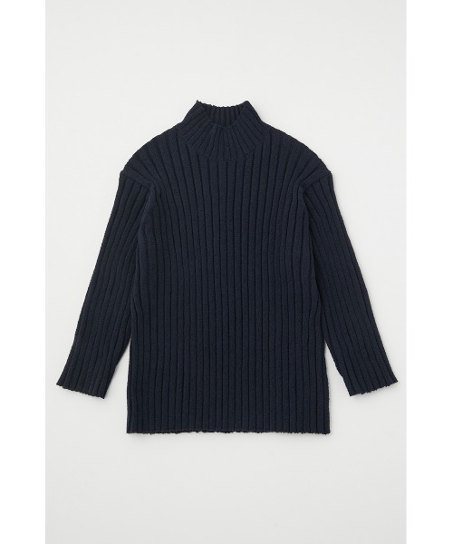 MOUSSY（マウジー）の「WIDE RIB LONG セーター（ニット/セーター・レディース・キナリ/ネイビー/ライトグリーン/ブルー・FREE）」の11枚目の写真