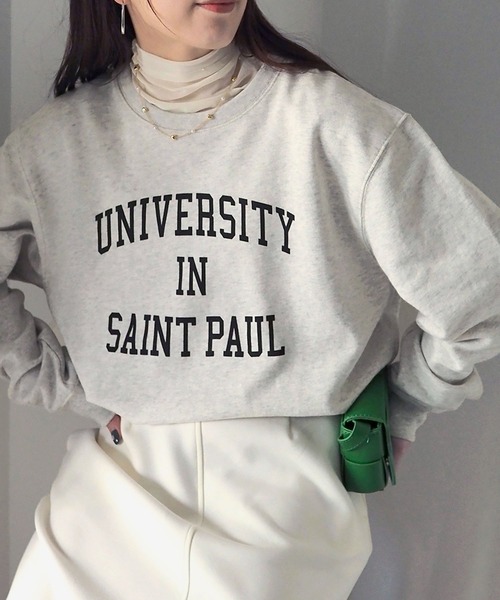 Riberry（リベリー）の「カレッジロゴスウェット（スウェット・レディース・ホワイト×ブラック/ホワイト×グリーン/グレー系その他/グレー系その他2/ネイビー×ホワイト・X-LARGE）」の3枚目の写真