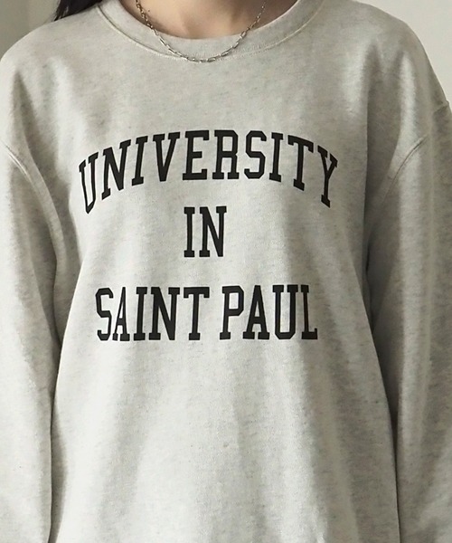 Riberry（リベリー）の「カレッジロゴスウェット（スウェット・レディース・ホワイト×ブラック/ホワイト×グリーン/グレー系その他/グレー系その他2/ネイビー×ホワイト・X-LARGE）」の10枚目の写真