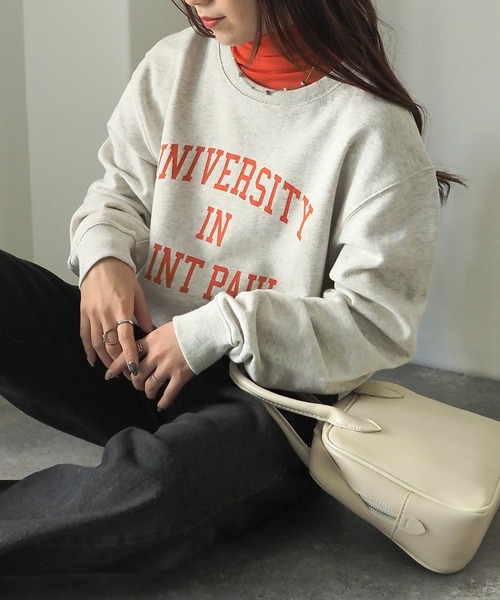 Riberry（リベリー）の「カレッジロゴスウェット（スウェット・レディース・ホワイト×ブラック/ホワイト×グリーン/グレー系その他/グレー系その他2/ネイビー×ホワイト・X-LARGE）」の18枚目の写真