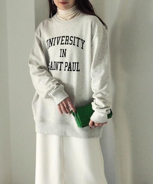 Riberry（リベリー）の「カレッジロゴスウェット（スウェット・レディース・ホワイト×ブラック/ホワイト×グリーン/グレー系その他/グレー系その他2/ネイビー×ホワイト・X-LARGE）」の22枚目の写真