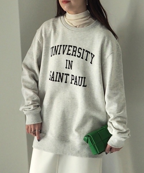 Riberry（リベリー）の「カレッジロゴスウェット（スウェット・レディース・ホワイト×ブラック/ホワイト×グリーン/グレー系その他/グレー系その他2/ネイビー×ホワイト・X-LARGE）」の21枚目の写真