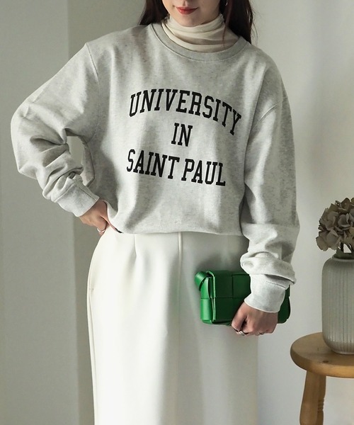 Riberry（リベリー）の「カレッジロゴスウェット（スウェット・レディース・ホワイト×ブラック/ホワイト×グリーン/グレー系その他/グレー系その他2/ネイビー×ホワイト・X-LARGE）」の19枚目の写真