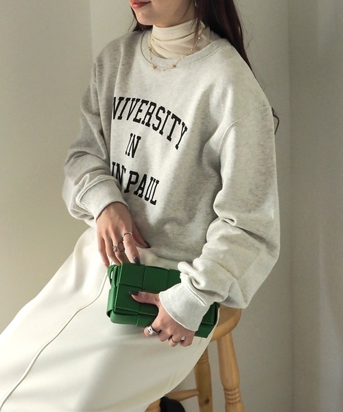 Riberry（リベリー）の「カレッジロゴスウェット（スウェット・レディース・ホワイト×ブラック/ホワイト×グリーン/グレー系その他/グレー系その他2/ネイビー×ホワイト・X-LARGE）」の20枚目の写真