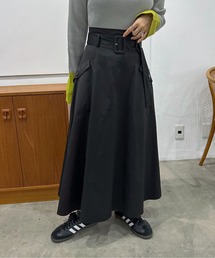 feepur | 【TALLサイズあり】ベルテッドナイロンワークフレアスカート(スカート)