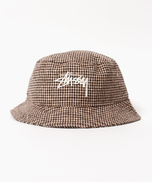 STUSSY（ステューシー）の「STUSSY/ステューシー Wool Check Big Stock Bucket バケットハット ブランドロゴ刺繍（ハット・メンズ・ブラウン/チャコール/ブルー・L/XL/S/M）」の11枚目の写真