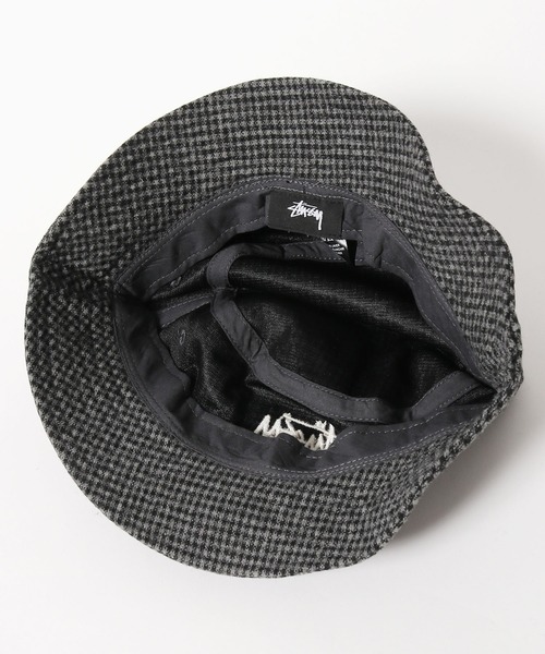 STUSSY（ステューシー）の「STUSSY/ステューシー Wool Check Big Stock Bucket バケットハット ブランドロゴ刺繍（ハット・メンズ・ブラウン/チャコール/ブルー・L/XL/S/M）」の9枚目の写真