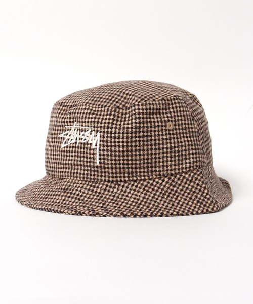 STUSSY（ステューシー）の「STUSSY/ステューシー Wool Check Big Stock Bucket バケットハット ブランドロゴ刺繍（ハット・メンズ・ブラウン/チャコール/ブルー・L/XL/S/M）」の14枚目の写真