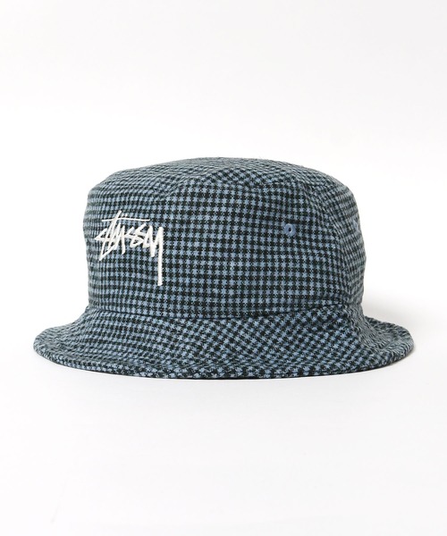 STUSSY（ステューシー）の「STUSSY/ステューシー Wool Check Big Stock Bucket バケットハット ブランドロゴ刺繍（ハット・メンズ・ブラウン/チャコール/ブルー・L/XL/S/M）」の16枚目の写真