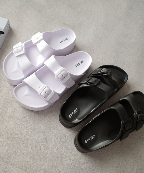 軽量コンフォートダブルベルトサンダル/シャワー厚底サンダル