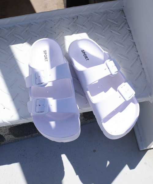 AmiAmi(アミアミ)の「軽量コンフォートダブルベルトサンダル/シャワー厚底サンダル(サンダル・レディース・ブラック/ホワイト・36/37/38/39/40)」の20枚目の写真