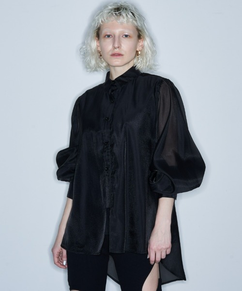 Solace（ソレイス）の「シアーレイヤードオーバーシャツ（シャツ/ブラウス・レディース・グレー/ブラック/ナチュラル・FREE）」の15枚目の写真