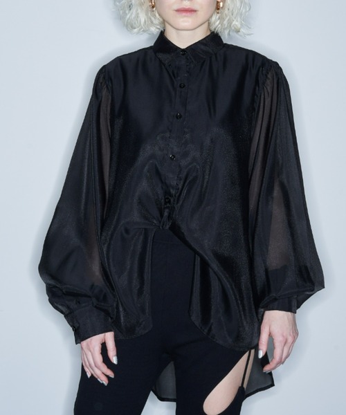 Solace（ソレイス）の「シアーレイヤードオーバーシャツ（シャツ/ブラウス・レディース・グレー/ブラック/ナチュラル・FREE）」の14枚目の写真