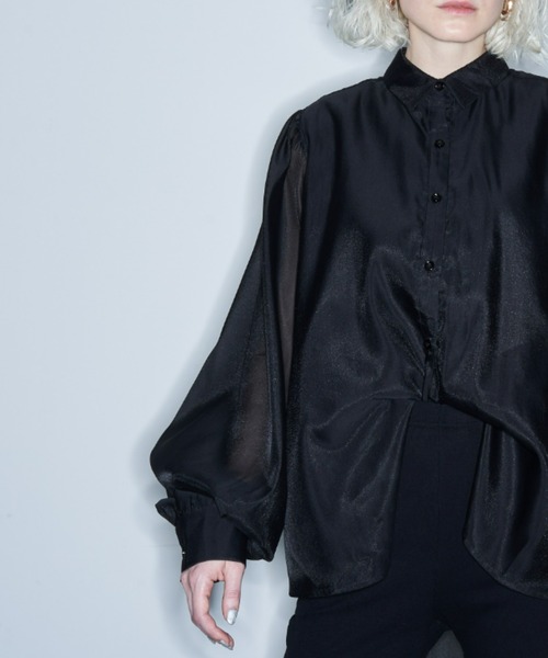 Solace（ソレイス）の「シアーレイヤードオーバーシャツ（シャツ/ブラウス・レディース・グレー/ブラック/ナチュラル・FREE）」の13枚目の写真