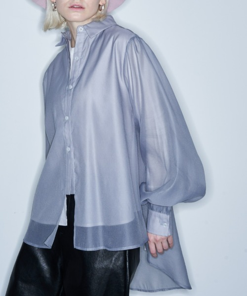 Solace（ソレイス）の「シアーレイヤードオーバーシャツ（シャツ/ブラウス・レディース・グレー/ブラック/ナチュラル・FREE）」の20枚目の写真