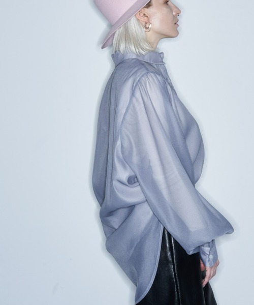 Solace（ソレイス）の「シアーレイヤードオーバーシャツ（シャツ/ブラウス・レディース・グレー/ブラック/ナチュラル・FREE）」の22枚目の写真