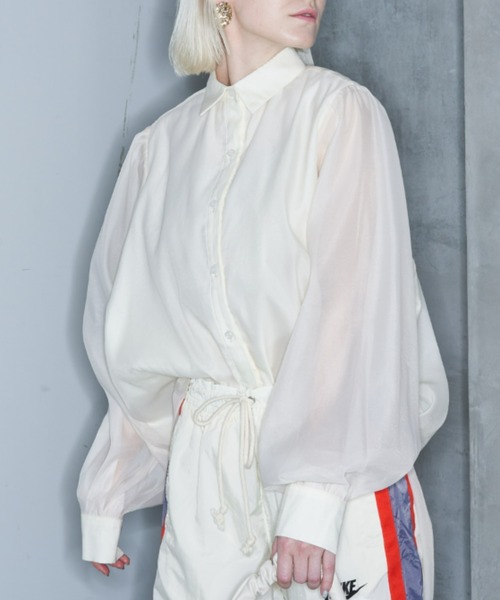 Solace（ソレイス）の「シアーレイヤードオーバーシャツ（シャツ/ブラウス・レディース・グレー/ブラック/ナチュラル・FREE）」の19枚目の写真