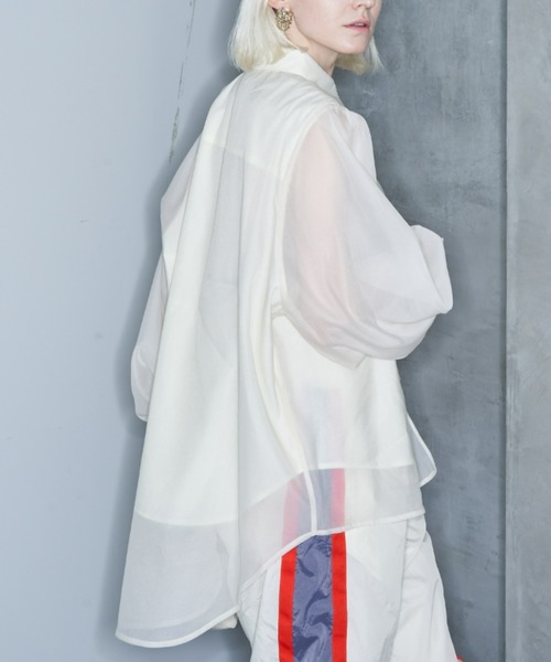 Solace（ソレイス）の「シアーレイヤードオーバーシャツ（シャツ/ブラウス・レディース・グレー/ブラック/ナチュラル・FREE）」の16枚目の写真