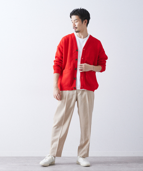 417 EDIFICE（フォーワンセブンエディフィス）の「ポリメッシュ カラーカーディガン（カーディガン/ボレロ・メンズ・チャコールグレー/グリーン/ブルー/レッド/ベージュ・SMALL/MEDIUM/LARGE）」の10枚目の写真