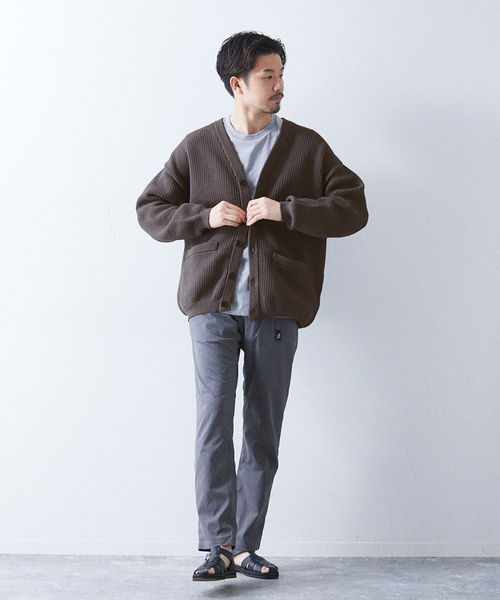 417 EDIFICE（フォーワンセブンエディフィス）の「ポリメッシュ カラーカーディガン（カーディガン/ボレロ・メンズ・チャコールグレー/グリーン/ブルー/レッド/ベージュ・SMALL/MEDIUM/LARGE）」の11枚目の写真