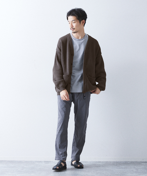 417 EDIFICE（フォーワンセブンエディフィス）の「ポリメッシュ カラーカーディガン（カーディガン/ボレロ・メンズ・チャコールグレー/グリーン/ブルー/レッド/ベージュ・SMALL/MEDIUM/LARGE）」の12枚目の写真