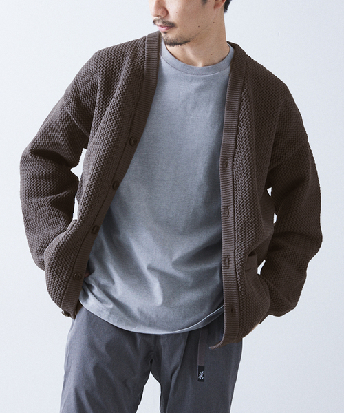 417 EDIFICE（フォーワンセブンエディフィス）の「ポリメッシュ カラーカーディガン（カーディガン/ボレロ・メンズ・チャコールグレー/グリーン/ブルー/レッド/ベージュ・SMALL/MEDIUM/LARGE）」の13枚目の写真