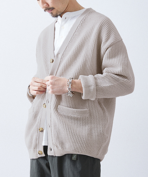 417 EDIFICE（フォーワンセブンエディフィス）の「ポリメッシュ カラーカーディガン（カーディガン/ボレロ・メンズ・チャコールグレー/グリーン/ブルー/レッド/ベージュ・SMALL/MEDIUM/LARGE）」の19枚目の写真