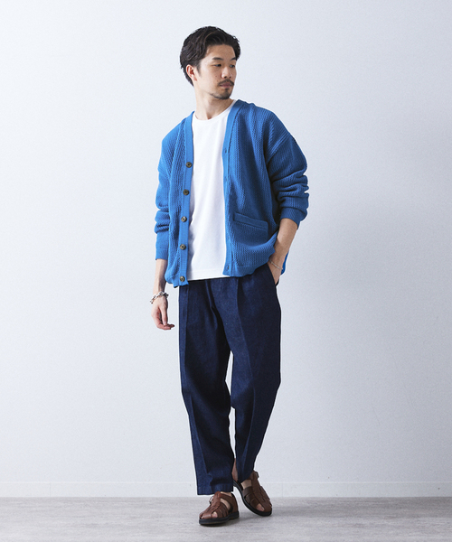 417 EDIFICE（フォーワンセブンエディフィス）の「ポリメッシュ カラーカーディガン（カーディガン/ボレロ・メンズ・チャコールグレー/グリーン/ブルー/レッド/ベージュ・SMALL/MEDIUM/LARGE）」の20枚目の写真