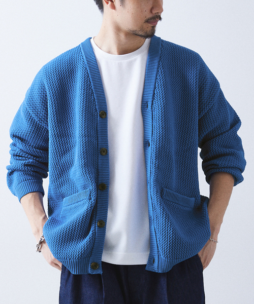 417 EDIFICE（フォーワンセブンエディフィス）の「ポリメッシュ カラーカーディガン（カーディガン/ボレロ・メンズ・チャコールグレー/グリーン/ブルー/レッド/ベージュ・SMALL/MEDIUM/LARGE）」の21枚目の写真