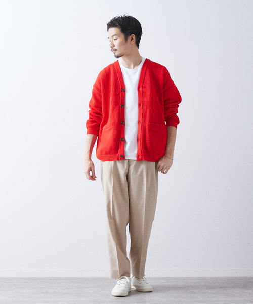 417 EDIFICE（フォーワンセブンエディフィス）の「ポリメッシュ カラーカーディガン（カーディガン/ボレロ・メンズ・チャコールグレー/グリーン/ブルー/レッド/ベージュ・SMALL/MEDIUM/LARGE）」の22枚目の写真