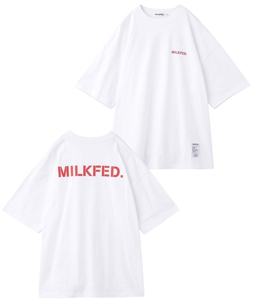 MILKFED.（ミルクフェド）の「STENCIL LOGO WIDE S/S TEE（Tシャツ/カットソー・レディース・ホワイト/ライトブルー/ブラック/レッド/オフホワイト/ライトピンク/パープル/オレンジ・M/L）」の8枚目の写真