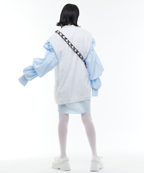 Narcissus（ナルシス）の「【Narcissus】リボンボリュームパフトップス（シャツ/ブラウス・レディース・ホワイト/ライトブルー・FREE）」の13枚目の写真