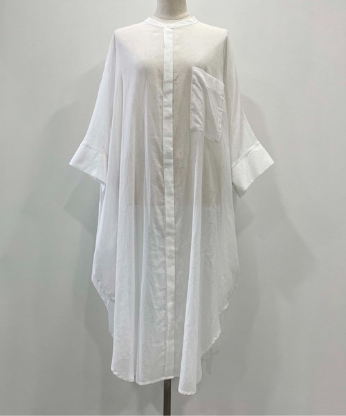 LUGIVA(ルギヴァ)の「綿ボイルロングブラウス(シャツ/ブラウス・レディース・ベージュ/ブラック/オフホワイト・M)」の14枚目の写真