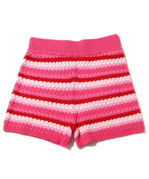 atmos pink(アトモスピンク)の「atmos pink ボーダーニットショーパン(その他パンツ・レディース・ピンク/グリーン/ネイビー・S/M)」の3枚目の写真