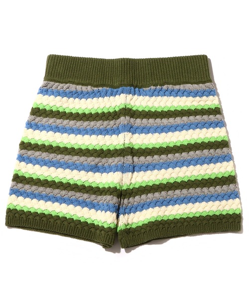 atmos pink(アトモスピンク)の「atmos pink ボーダーニットショーパン(その他パンツ・レディース・ピンク/グリーン/ネイビー・S/M)」の6枚目の写真