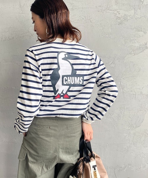 CHUMS（チャムス）の「【WEB限定】[CHUMS/チャムス] ブービーバードバックプリント ロングスリーブTシャツ（Tシャツ/カットソー・レディース・ブラック/グレイッシュベージュ/ホワイト/ホワイト×ネイビー・XL/M/XXL/L/LARGE）」の3枚目の写真