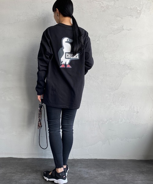 CHUMS（チャムス）の「【WEB限定】[CHUMS/チャムス] ブービーバードバックプリント ロングスリーブTシャツ（Tシャツ/カットソー・レディース・ブラック/グレイッシュベージュ/ホワイト/ホワイト×ネイビー・XL/M/XXL/L/LARGE）」の14枚目の写真