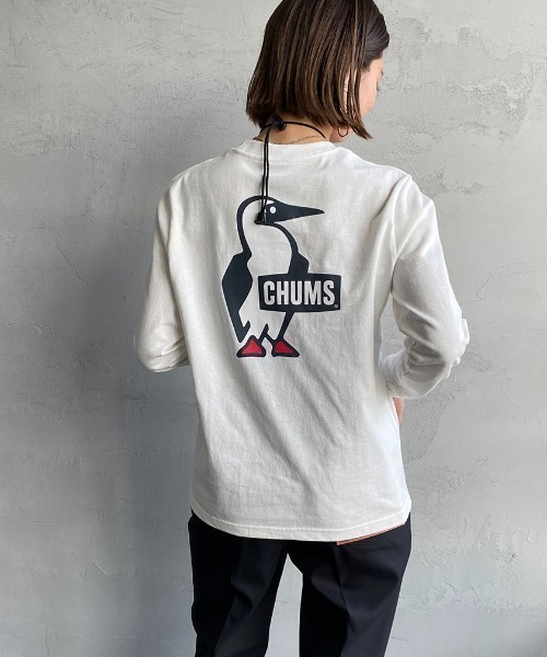 CHUMS（チャムス）の「【WEB限定】[CHUMS/チャムス] ブービーバードバックプリント ロングスリーブTシャツ（Tシャツ/カットソー・レディース・ブラック/グレイッシュベージュ/ホワイト/ホワイト×ネイビー・XL/M/XXL/L/LARGE）」の21枚目の写真