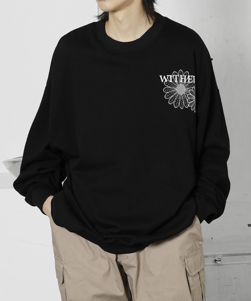 ROOPTOKYO（ループトウキョウ）の「フラワープリントスウェット オーバーサイズ ワンポイント コラボ（スウェット・メンズ・ホワイト/ブラック/ブルー・M/L）」の17枚目の写真
