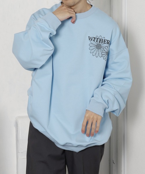 ROOPTOKYO（ループトウキョウ）の「フラワープリントスウェット オーバーサイズ ワンポイント コラボ（スウェット・メンズ・ホワイト/ブラック/ブルー・M/L）」の18枚目の写真