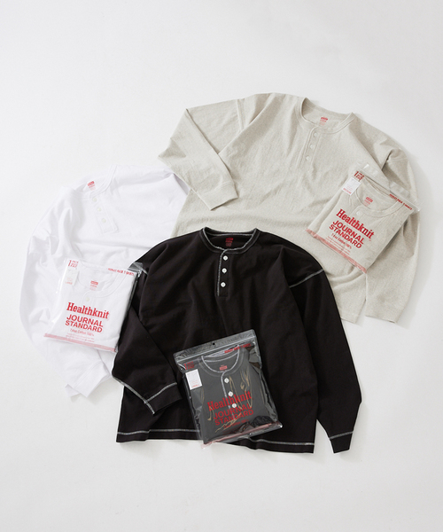 Healthknit(ヘルスニット)の「【Healthknit×JOURNAL STANDARD】別注 ヘンリーネック L/S Tシャツ(Tシャツ/カットソー・メンズ・ホワイト/グレー/ブラック系その他・SMALL/MEDIUM/LARGE)」の10枚目の写真
