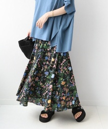 《WEB限定追加2》ブラックフローラルマーメイドスカート