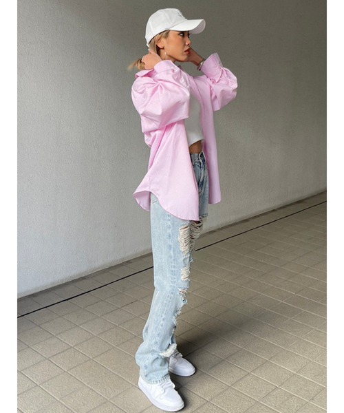 EGOIST(エゴイスト)の「EGストレートダメージデニムパンツ(デニムパンツ・レディース・ライトブルー/ホワイト・S/M/SS)」の9枚目の写真