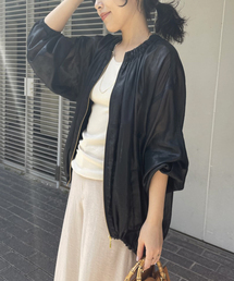 リネンライクシアーギャザーブルゾン