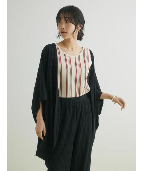 CRAFT STANDARD BOUTIQUE（クラフトスタンダードブティック）の「モモンガカーディガン（カーディガン/ボレロ・レディース・ブラック/キャメル・FREE）」の4枚目の写真