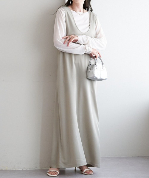 DISCOAT（ディスコート）の「《新色追加》【WEB限定】前後2wayUネックジャンスカ（ジャンパースカート・レディース・グレイッシュベージュ/ブラック/グレー・FREE）」の16枚目の写真