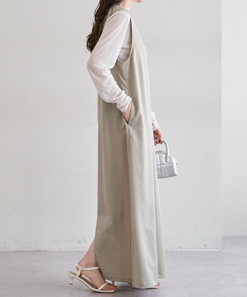 DISCOAT（ディスコート）の「《新色追加》【WEB限定】前後2wayUネックジャンスカ（ジャンパースカート・レディース・グレイッシュベージュ/ブラック/グレー・FREE）」の22枚目の写真